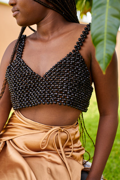 Black Pearl Beaded Bralette
