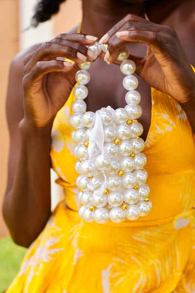 White Pearl Bucket Bag