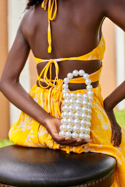 White Pearl Bucket Bag