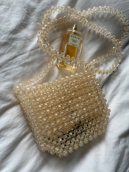 Nude Crossbody Beaded Bag
