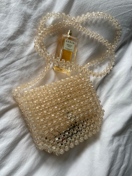 Nude Crossbody Beaded Bag