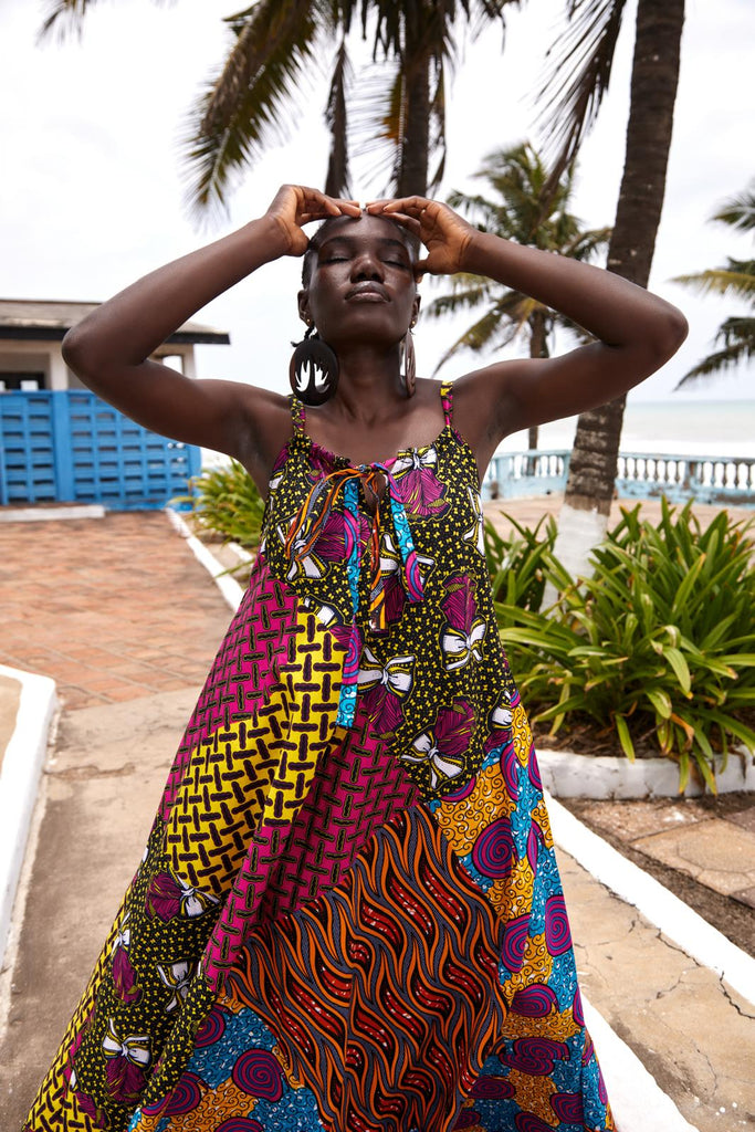 Mixed Print Maxi Dress Mixed Print Maxi Dress