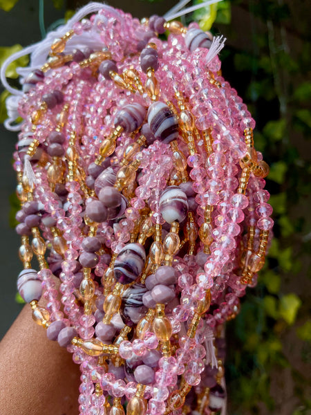 Pink and Purple Berries Crystal Waist beads