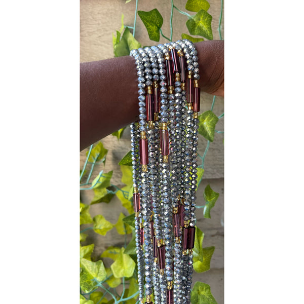 Silver Rectangle  waist beads