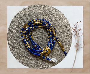 Blue and Gold 2 Waist Beads