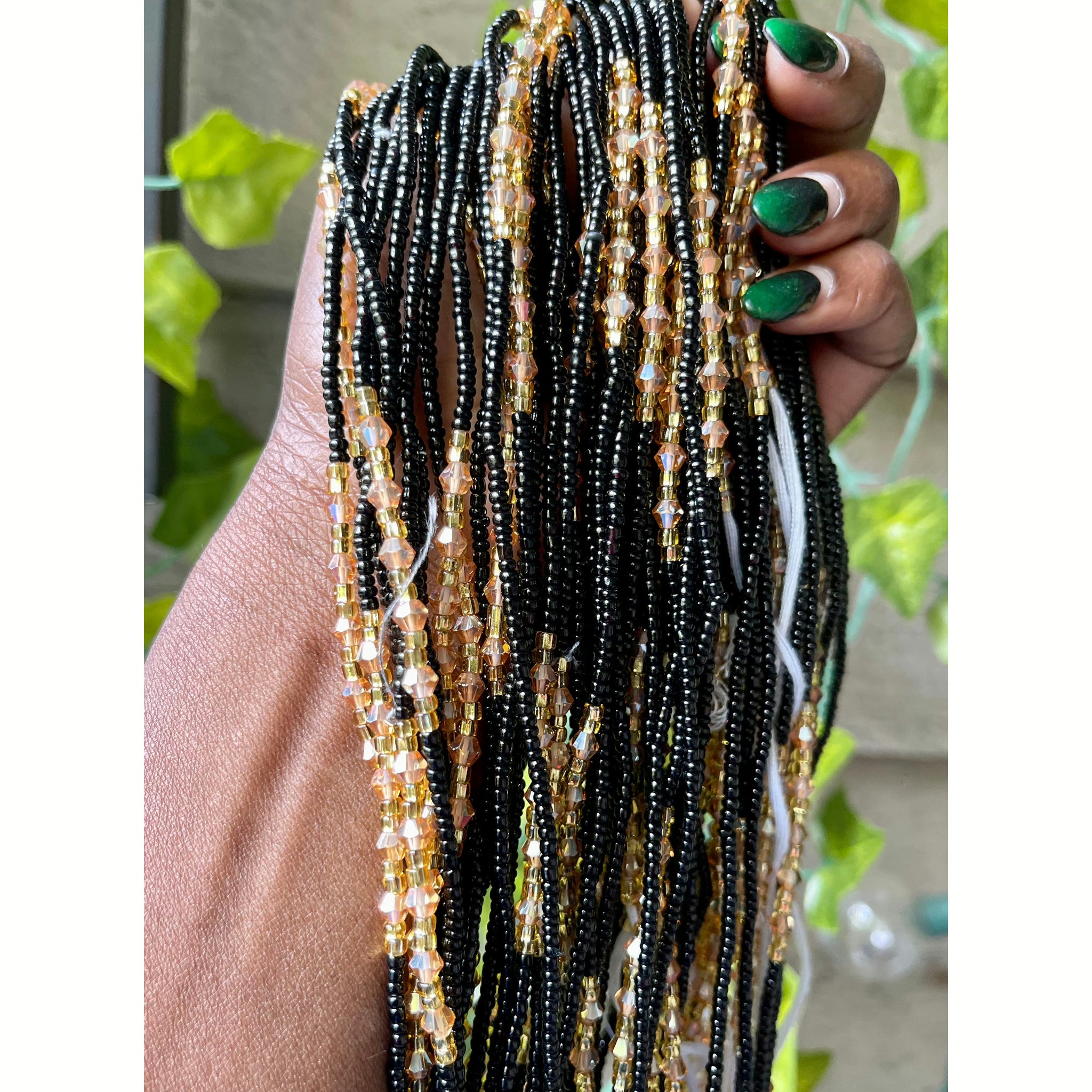 Waist Beads Wholesale | Black and Gold Waist Beads | Kari And Go