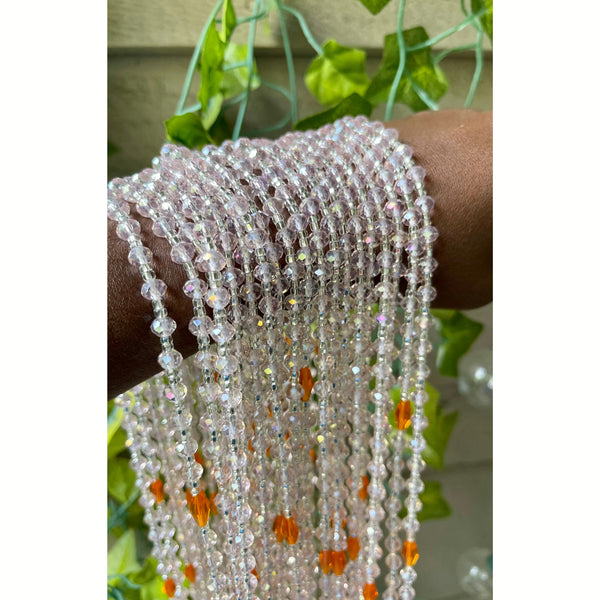 Rose Crystal waist beads